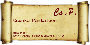 Csonka Pantaleon névjegykártya